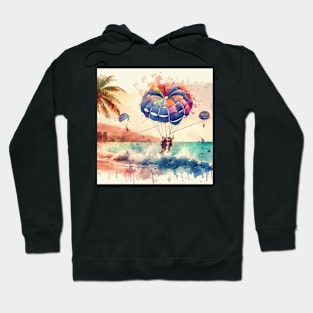 Artistic illustration of a beach scene Hoodie